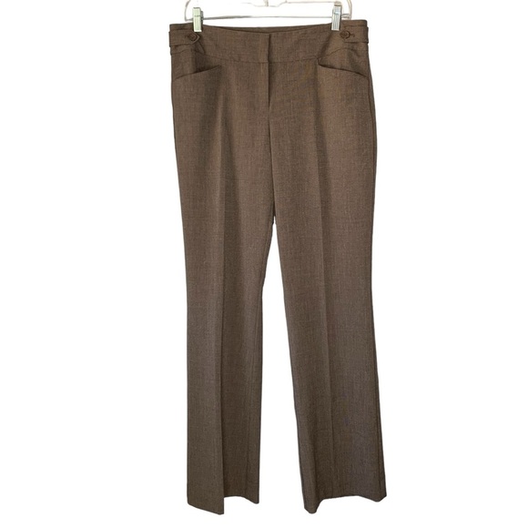 Anne Klein NWT brown multi woven straight leg dress pants with pockets. Size 10 - Picture 1 of 14